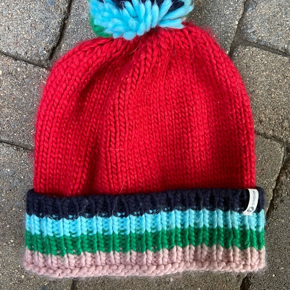 oiselle Accessories - Oiselle colorful knit beanie with pompom